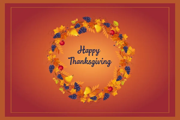 Bannière de célébration Happy Thanksgiving, vecteur de carte de vœux d'automne lumineux Illustration — Image vectorielle