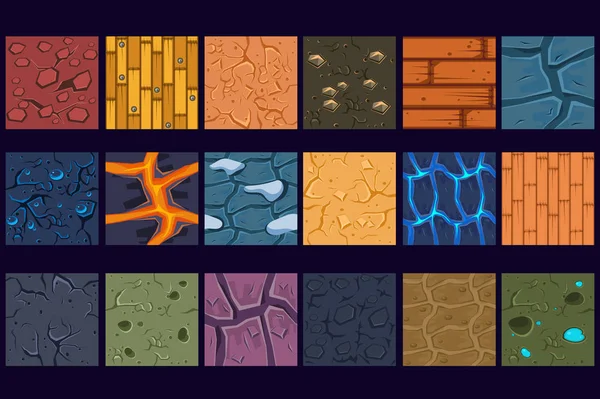 Ground concrete stone texture patterns set vector Illustrations — Stock Vector