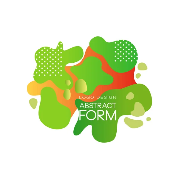 Abstrakt form Logotypdesign, varumärke identitet element i platt stil, konstnärliga blotting och fläckar i gröna färger vektor Illustration på vit bakgrund — Stock vektor