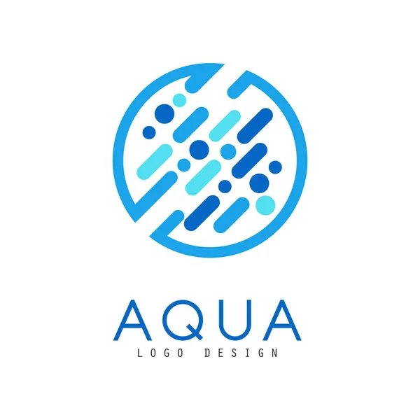 Aqua logo design, merk identiteit sjabloon, ecologie element voor de presentatie, poster, banner, kaart vector illustratie op een witte achtergrond — Stockvector