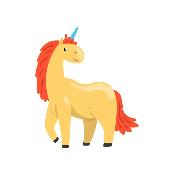 Schattig unicorn, magische fantasie dieren karakter cartoon vector illustratie op een witte achtergrond — Stockvector