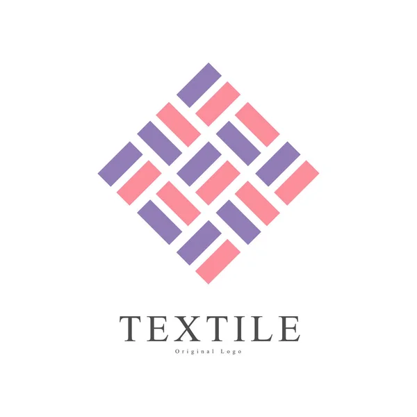 Logo asli tekstil, tanda kreatif untuk identitas perusahaan, toko kerajinan, iklan, poster, spanduk, flyer vector Illustration pada latar belakang putih - Stok Vektor