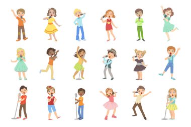 Genç erkek ve kız şarkı Karaoke