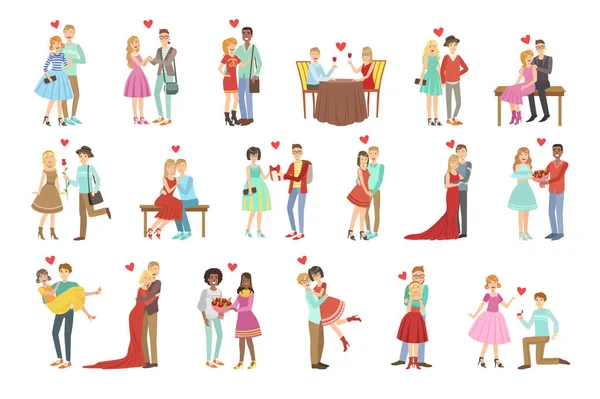 Adult Couples In Love — Stock Vector