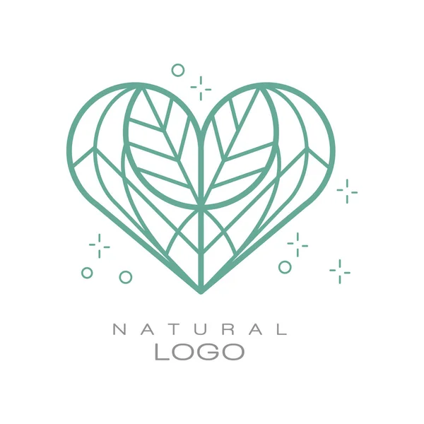 Natuurlijke logo, ontwerpelement voor organische gezonde producten, natuurlijke cosmetica, premium kwaliteit eten en drinken, verpakking vector illustratie op een witte achtergrond — Stockvector