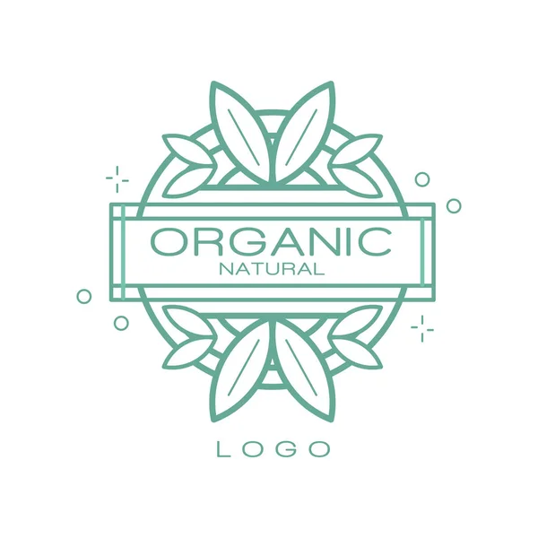 Modèle de conception de logo naturel biologique, éco-signe pour des produits sains, cosmétiques naturels, aliments et boissons de qualité supérieure, vecteur d'emballage Illustration sur fond blanc — Image vectorielle