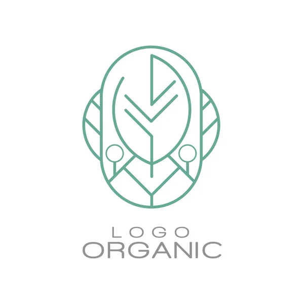 Logo ekologických, odznak pro eco zdravé produkty, přírodní kosmetika, prémiové kvality potravin a nápojů, balení vektorové ilustrace — Stockový vektor