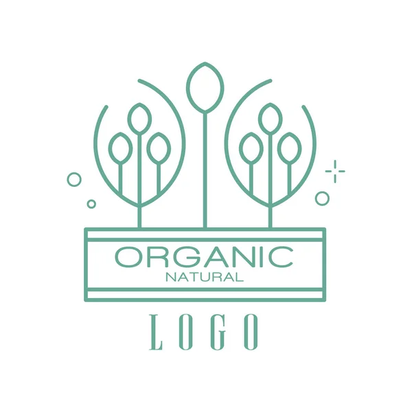 Logo naturel biologique, signe peut être utilisé pour des produits sains, cosmétiques naturels, aliments et boissons de qualité supérieure, vecteur d'emballage Illustration — Image vectorielle