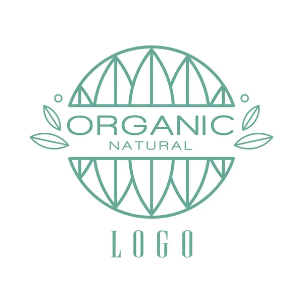 Logo naturel biologique, élément design peut être utilisé pour des produits sains, cosmétiques naturels, aliments et boissons de qualité supérieure, vecteur d'emballage Illustration — Image vectorielle