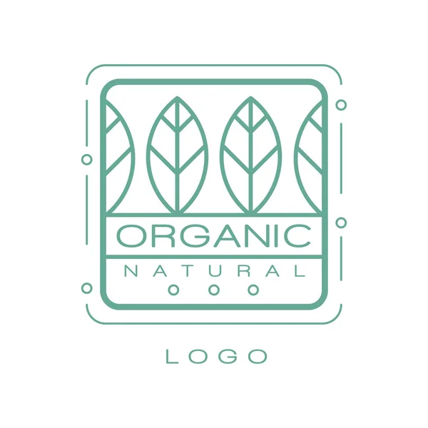 Logo alami organik, lencana eko untuk produk sehat, kosmetik alami, makanan dan minuman berkualitas premium, vektor kemasan Ilustrasi - Stok Vektor