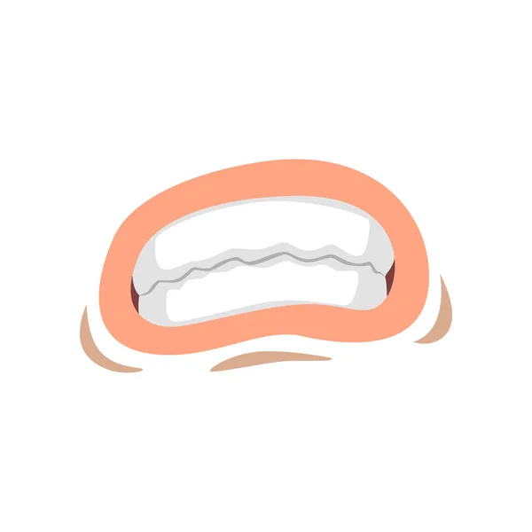 Femmina bocca con denti stretti, labbra emotive di giovane donna vettore Illustrazione su uno sfondo bianco — Vettoriale Stock