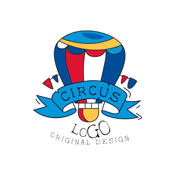 Diseño original del logotipo del circo, insignia creativa se puede utilizar para flyear, carteles, cubierta, banner, vector de invitación Ilustración — Archivo Imágenes Vectoriales