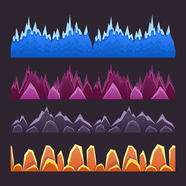 Nahtloser Untergrund, Fantasie-Design-Elemente für Computerspiel-Interface-Vektor-Illustration auf schwarzem Hintergrund — Stockvektor