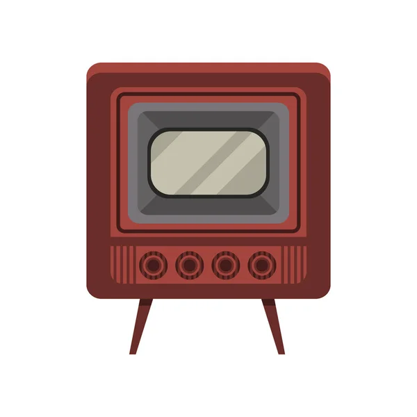 Vintage old TV vector Illustration on a white background — Stock Vector