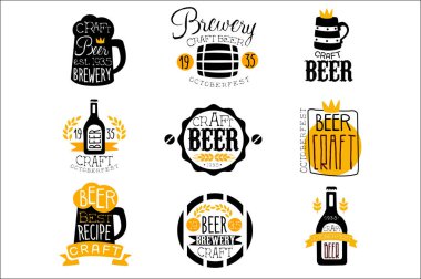 Craft Brewery Logo tasarım şablonları kümesi
