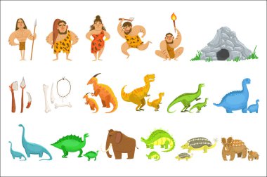 Stone Age Tribe People And Related Objects clipart