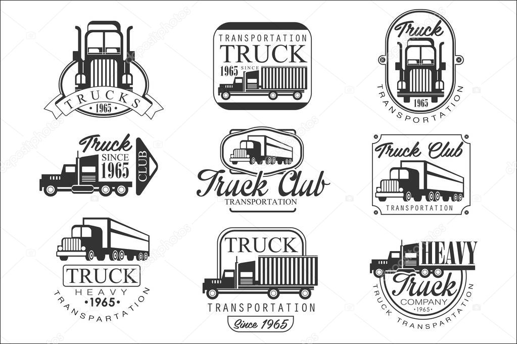 Heavy Truck Club Black And White Emblems