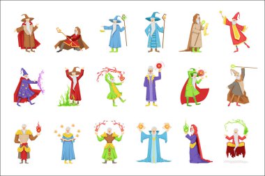 Klasik fantezi sihirbazlar karakter kümesi