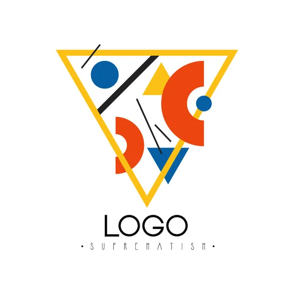 Süprematizm logo, marka kimliği, reklam, poster, afiş, el ilanı, web, app için soyut yaratıcı tasarım öğesi üzerinde beyaz bir arka plan illüstrasyon vektör — Stok Vektör