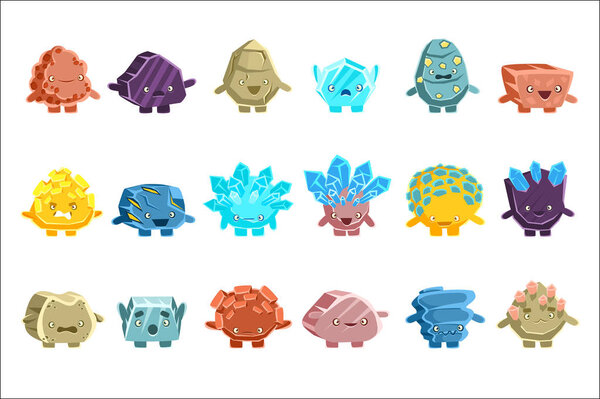 Чужеродные персонажи Голема с дружелюбными лицами
