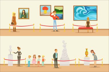 Bir müze turu ile ve sanat ve bilim sergiler dizisi resimler bakmak bir rehber olmadan alarak Müzesi ziyaretçi