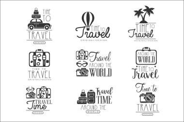 Set etiket tasarımı için dünya çapında seyahat