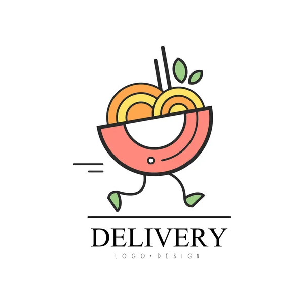 Delivery food logo, food service fast delivery, creative template for corporate identity, restaurant, cafe vector Illustration on a white background — Stock Vector