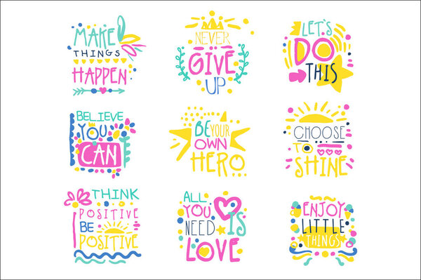 Краткие возможные сообщения красочные векторные иллюстрации
