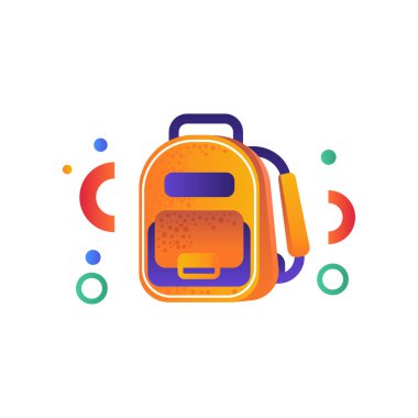 Okul sırt çantası, okul vektör çizim beyaz bir arka plan üzerinde başa eğitim kavramı