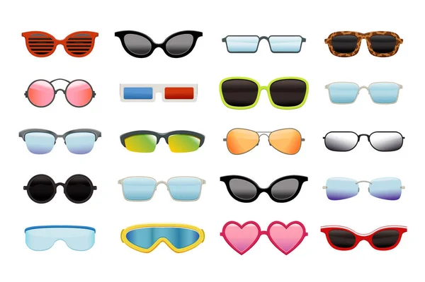 Set di occhiali da sole diversi — Vettoriale Stock