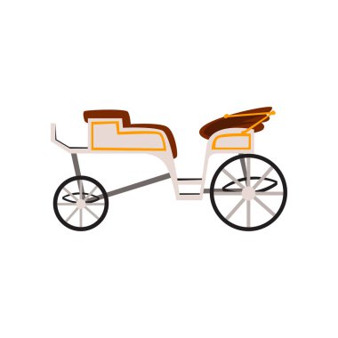 Retro carriage, wedding coach, antique vehicle vector Illustration on a white background clipart