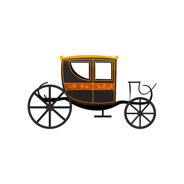 Retro kočár, starožitné vozidla vektorové ilustrace na bílém pozadí — Stockový vektor