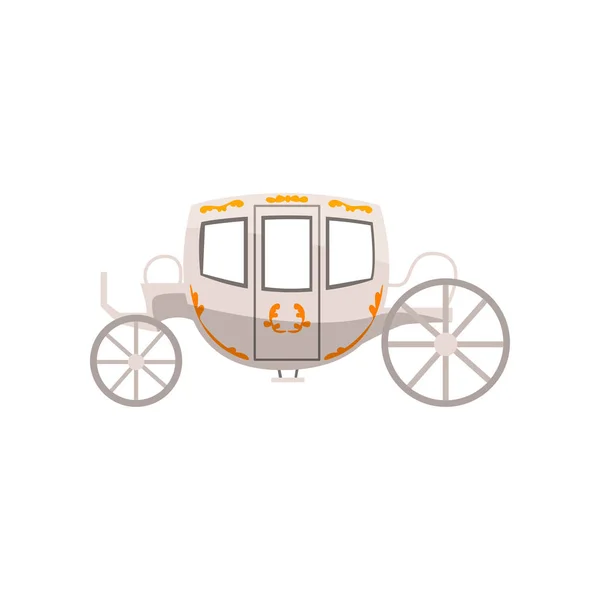 Vintage brougham, wedding carriage vector Illustration on a white background — Stock Vector