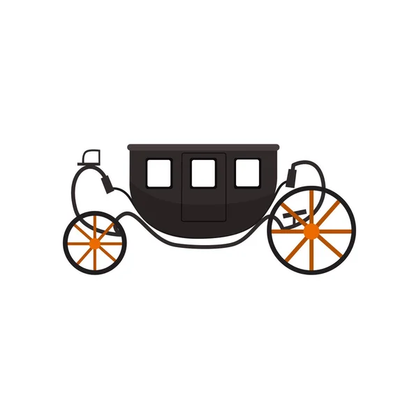 Black vintage brougham, carriage vector Illustration on a white background — Stock Vector