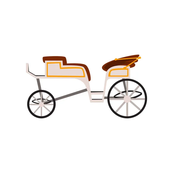 Carrozza retrò, carrozza da sposa, veicolo antico Illustrazione su sfondo bianco — Vettoriale Stock