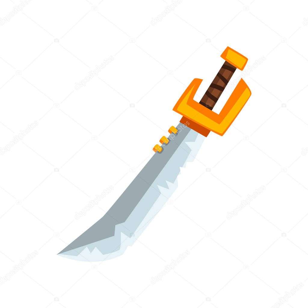 Pirate sabre, old sword vector Illustration on a white background