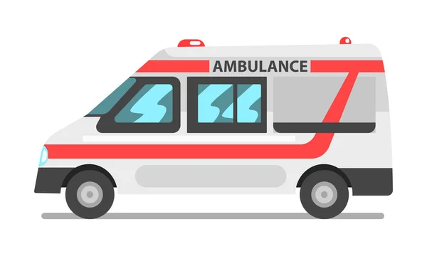 救急車サービス、緊急医療サービス車両ベクトル イラスト白背景に — ストックベクタ