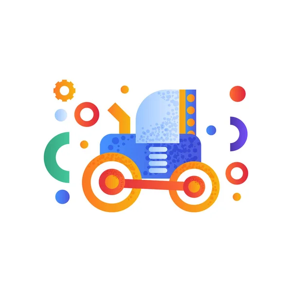 Tractor, heavy agricultural industrial machinery vector Illustration on a white background — Stock Vector