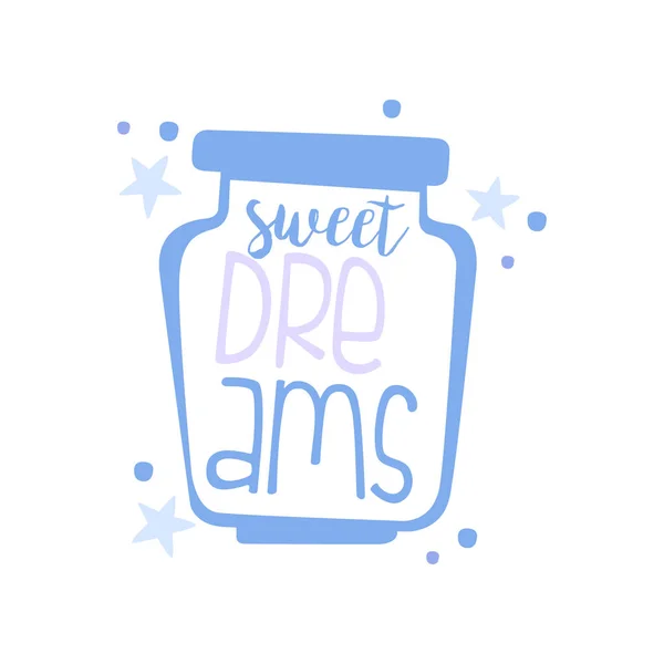 Sweet Dreams, pozitif teklif, motivasyon sloganı vektörel illüstrasyon beyaz zemin üzerine yazı wriiten el — Stok Vektör