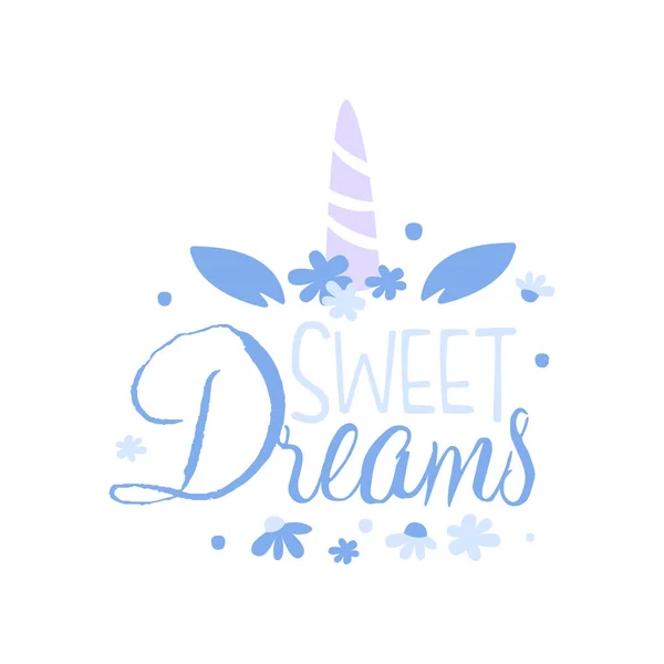 Sweet Dreams, cita positiva, mano escribir letras vector lema motivacional Ilustración sobre un fondo blanco — Archivo Imágenes Vectoriales