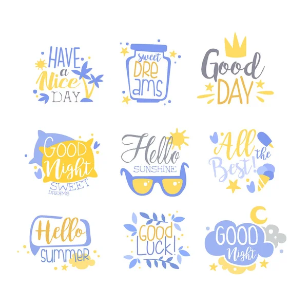 Citações positivas set, mão wriiten lettering inspirational motivational slogans vector Ilustração sobre um fundo branco — Vetor de Stock