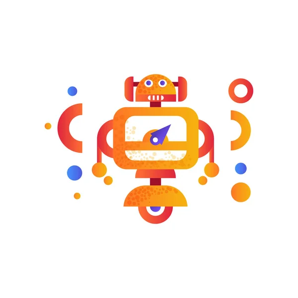 Lindo personaje androide robot, máquina de robótica artificial vector colorido Ilustración sobre un fondo blanco — Vector de stock