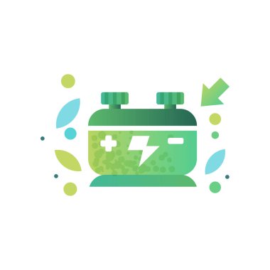 Eko dostu pil, yenilenebilir enerji, ekoloji kavramı vektör çizim beyaz bir arka plan