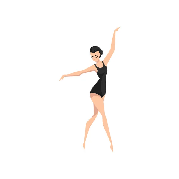 Dançarina de balé, jovem bailarina profissional dançando clássico dança vetor Ilustração em um fundo branco —  Vetores de Stock