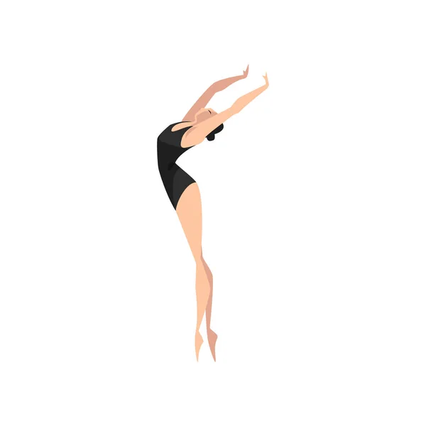 Balletdanser, professionele ballerina prachtige klassieke dans vector illustratie dansen op een witte achtergrond — Stockvector