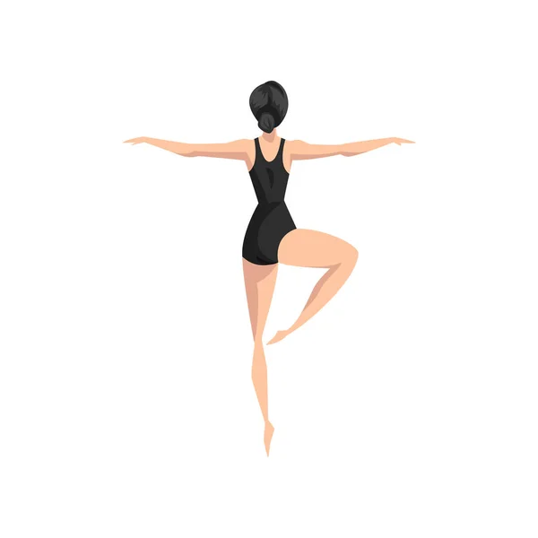 Balletdanser, prachtige professionele ballerina vector illustratie dansen op een witte achtergrond — Stockvector