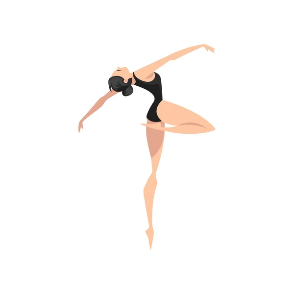 Dançarina de balé, bailarina linda dançando vetor de dança clássica Ilustração em um fundo branco —  Vetores de Stock