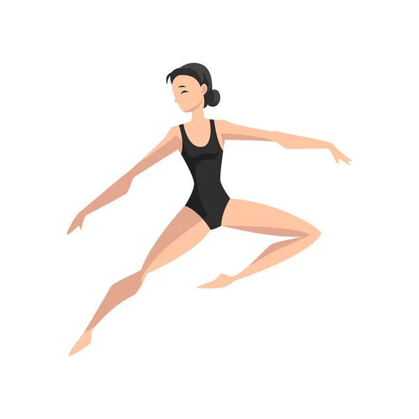 Dançarino de balé, bailarina fina linda dança vetor Ilustração em um fundo branco —  Vetores de Stock