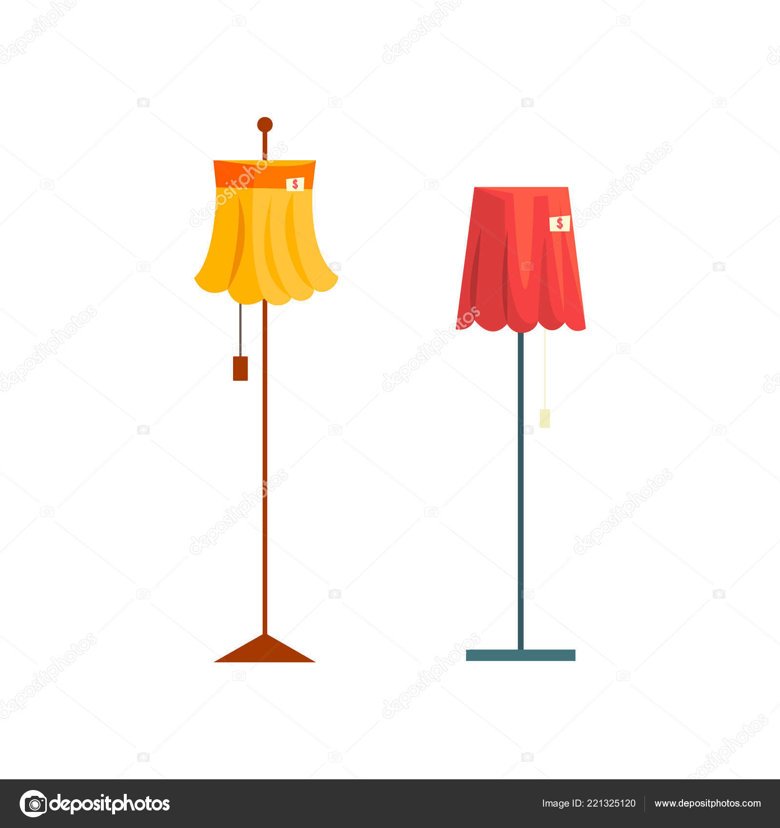 Floor Lamps Old Unnecessary Thing Garage Vector
