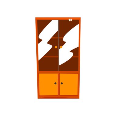 Retro dolap, eski gereksiz mobilya, beyaz bir arka plan üzerinde garaj satışı vektör çizim